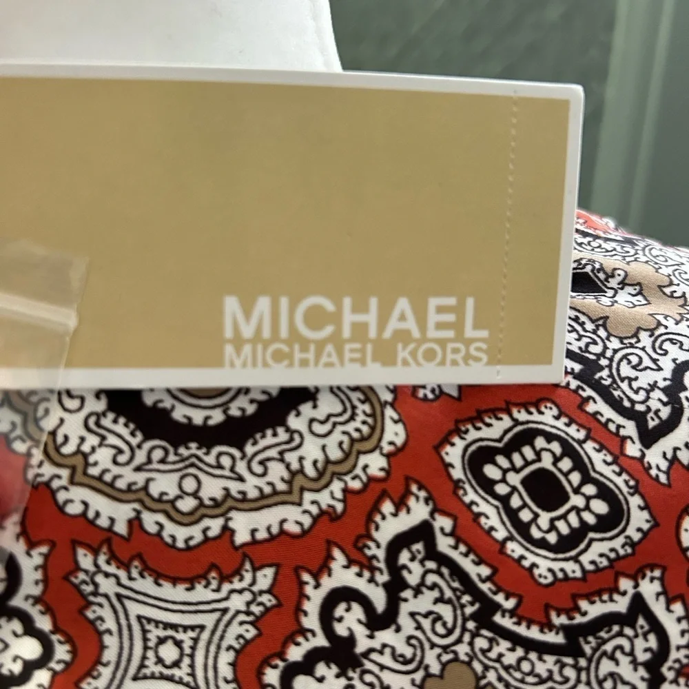 Michael Kors woven top with double breasted pockets